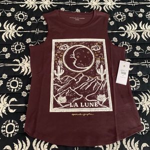 NWT “La Lune” X-small Burgundy Muscle Tank Spiritual Gangster